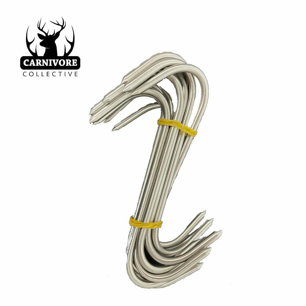 Carnivore Collective 10x 6 'S' Meat Hooks - Solid Stainless Steel