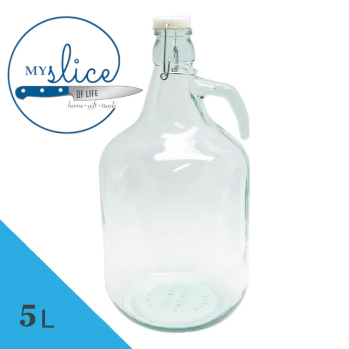 5L Glass Demijohn With Swing Top Lid