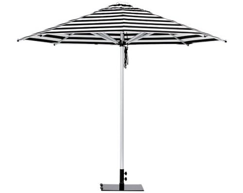 Monaco Outdoor Umbrella Black White Stripe