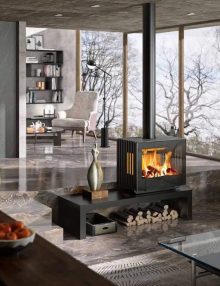 Hergom Glance Freestanding Wood Fireplace