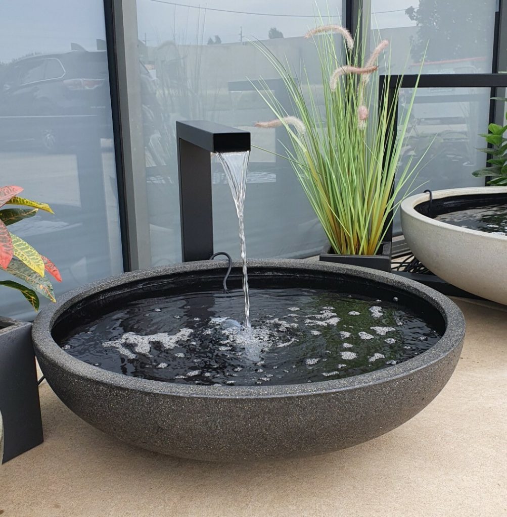 Crave Design Kai Medium UrbanCrete Bowl Water Feature with Spout My