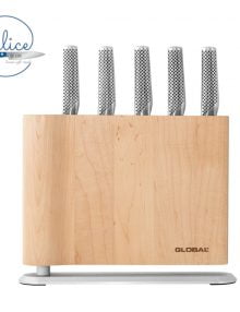 Global UKU 6 Piece Knife Block Set - Maple