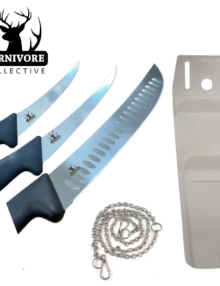 Carnivore Collective 3 Piece Butcher Knife Set, Pouch & Chain
