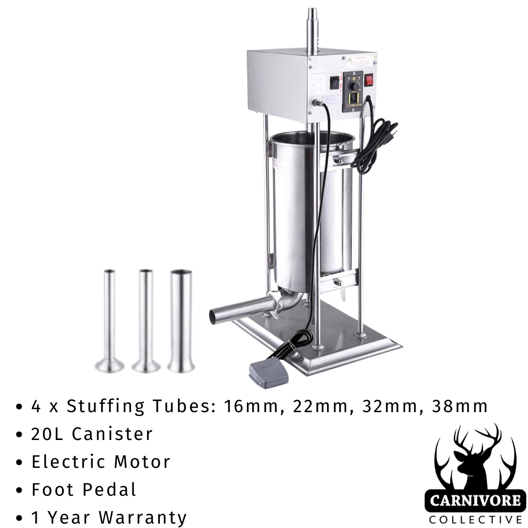 Carnivore Collective Vertical 20L Electric Sausage Stuffer - Traditional Style