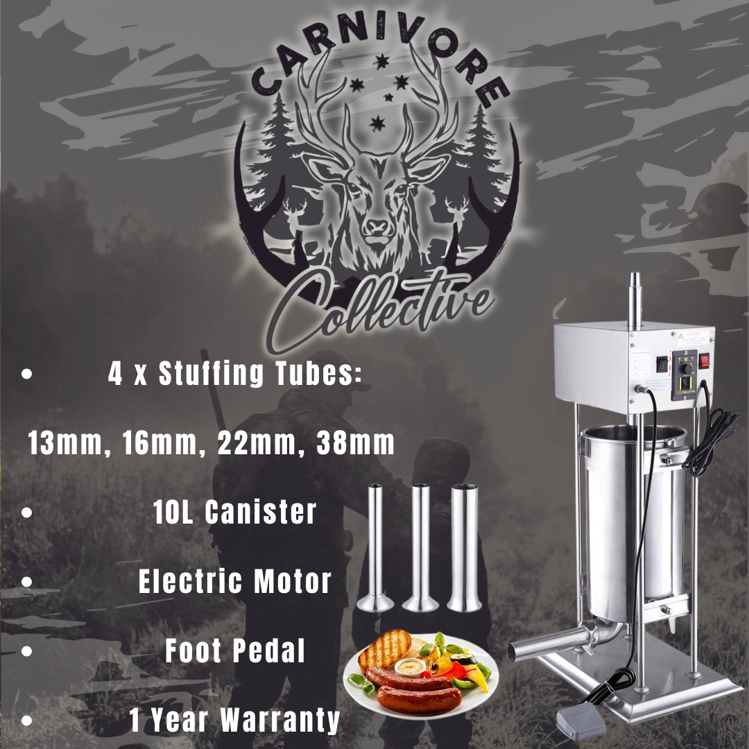 Carnivore Collective Vertical 10L Electric Sausage Filler – Traditional Style