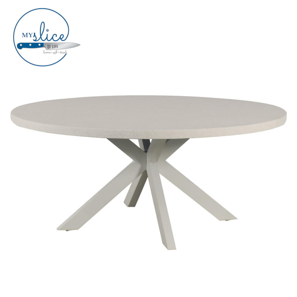 Rift Concrete Outdoor Dining Table - White