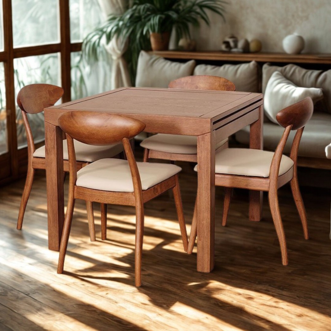Sicily Extension Dining Table (Light Walnut) (1)