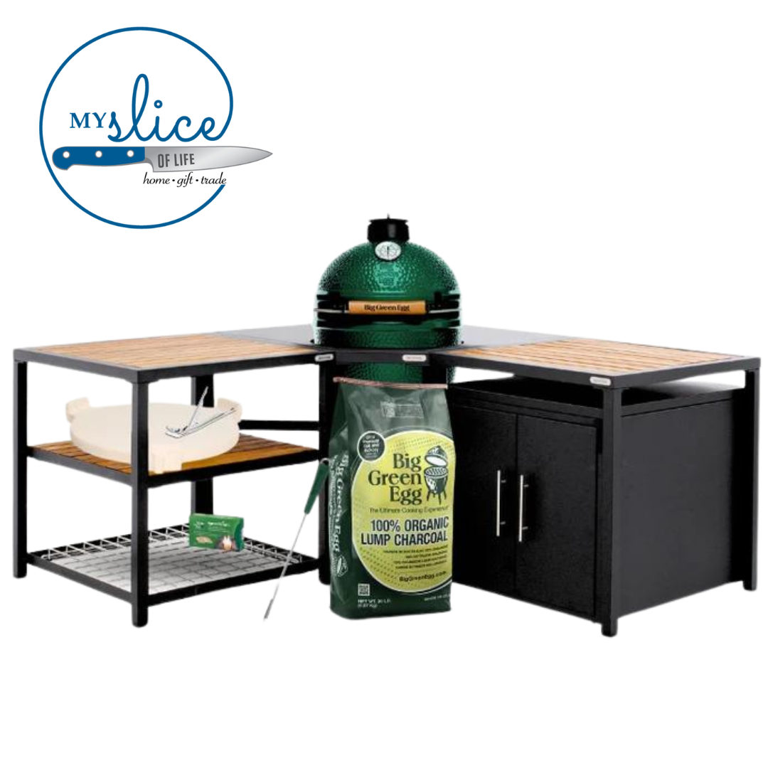 Big Green Egg Large Corner Nest, Expansion Frame & Cabinet Package (1)