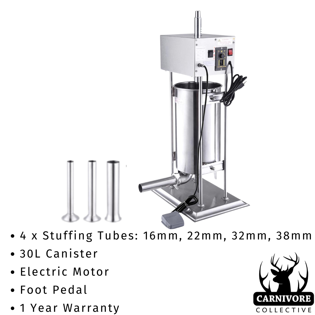 Carnivore Collective Vertical 30L Electric Sausage Stuffer - Traditional Style