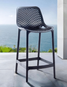 Nikita Outdoor Bar Stool - Charcoal
