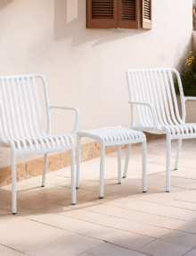 Verdin 3 Piece Outdoor Patio Setting - White